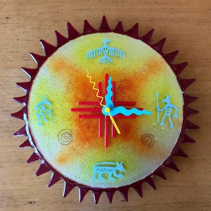 Arizona Sun Fused Glass Wall Clock