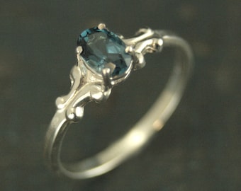 Birthstone Ring Oval Ring 6x4 Baroque Scroll Setting Gift for Her Daughter Gift Sweet Sixteen Ring Choose your Stone Genuine and Imitation