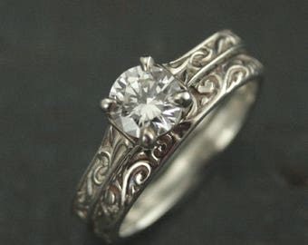 art nouveau engagement ring etsy