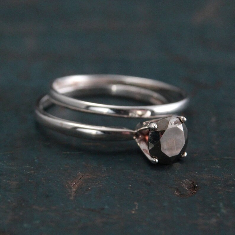 Pyrite Engagement Set--Pyrite Bridal Set~Alternative Diamond~Alternative Engagement Ring~Fool/'s Gold Ring~Full Cut Pyrite Ring~Unique Ring