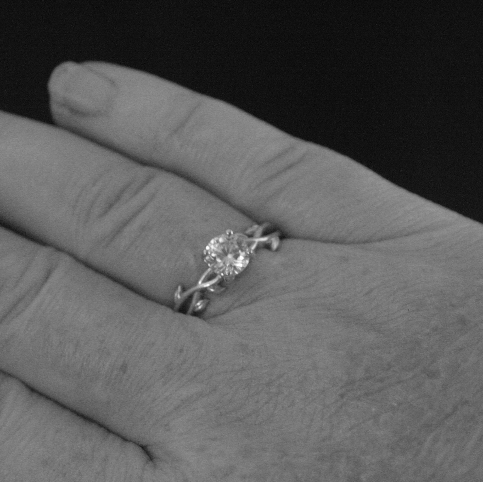 Vine Engagement Ring Castle Vine Ring Silver Engagement Ring | Etsy
