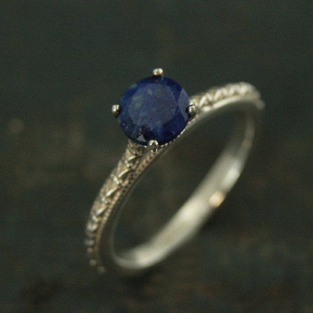 Lapis Lazuli Ring Cut Ring Blue Ring -