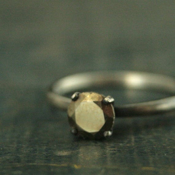 Pyrite Engagement Set--Pyrite Bridal Set~Alternative Diamond~Alternative Engagement Ring~Fool/'s Gold Ring~Full Cut Pyrite Ring~Unique Ring