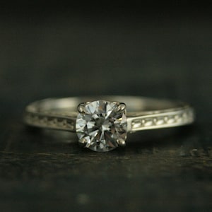 SALE Silver Engagement Ring Cubic Zirconia Engagement Ring CZ Ring White Topaz Ring The Enchanted Cathedral Setting Elegant Engagement Ring