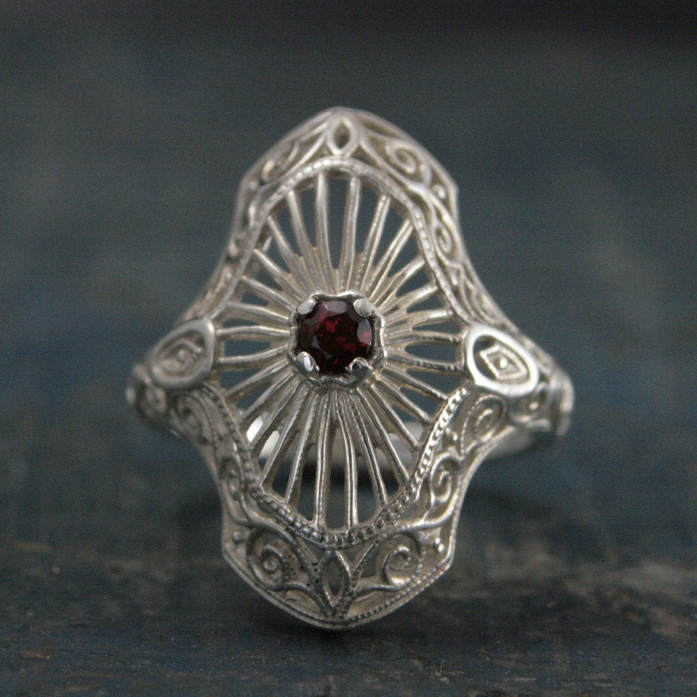 Elizabethruby Filigree Ringvintage Style Ringantique - Etsy