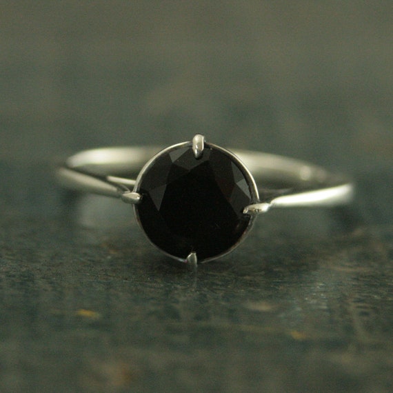 Faux Black Diamond Ringfaceted Onyx Ringunique Engagement