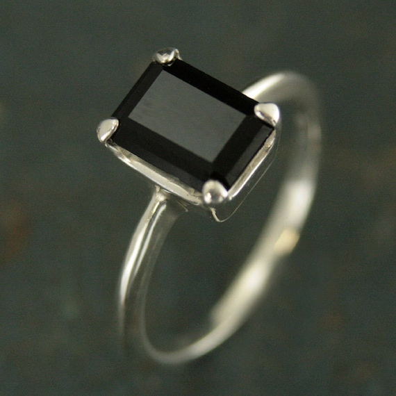 Black Onyx Ringemerald Cut Ringalternative Engagement Etsy Black Onyx Ringemerald Cut Ringalternative Engagement Etsy