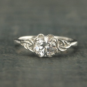 Celtic Engagement Ring~Elinor~Celtic Knot Ring~Irish Engagement Ring~Promise Ring~Gift for Her~Birthstone Ring~Braided Engagement Ring