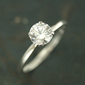 SALE Solitär Verlobungsring-Silber Verlobungsring-Silber Verlobungsring-- Weißer Topas Ring-- Zirkonia Ring -- Solitär Ring -- traditioneller Verlobungsring