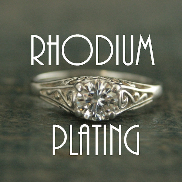 Rhodium Plating * For Sterling Silver Rings ONLY * White Gold Plating • White Gold Dip • Rhodium Dip Rhodium Electroplating • Our Rings Only