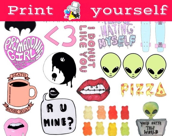 Download Free Set,2 Mockup Printable Tumblr Stickers Stickers Set Of (PSD) - Best free fashion and ...