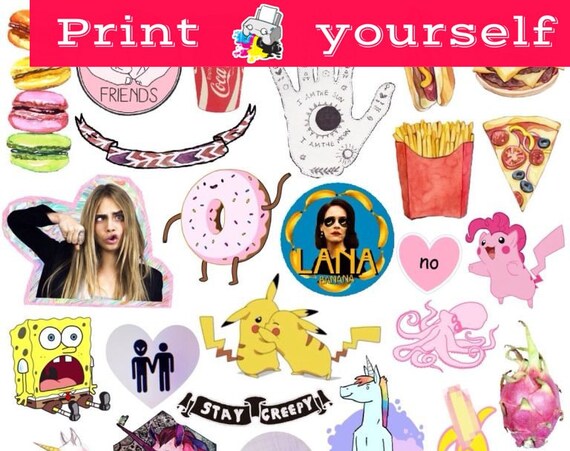 Set,37 Mockup Printable Tumblr Stickers Stickers Set Of