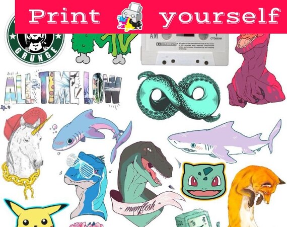 Set,94 Mockup Printable Tumblr Stickers Stickers Set Of