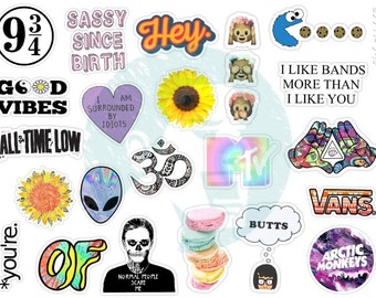 Set 123 Tumblr Stickers Stickers Set Of Stickers Decals Magazine Mockup Psd File