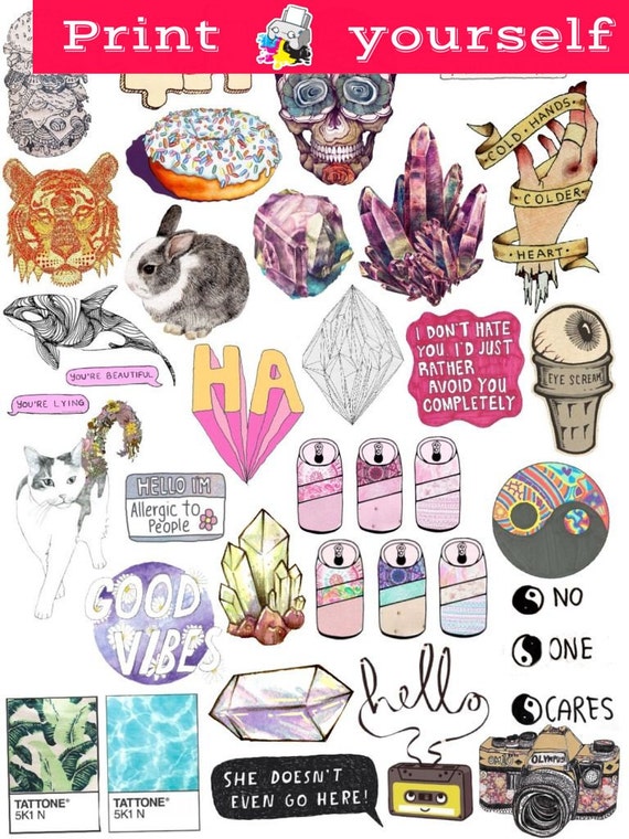 Download Free Set,39 Mockup Printable Tumblr Stickers Stickers Set ...