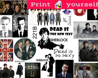 Download Free Set #316. Sherlock. Mockup printable Tumblr Stickers, Stickers, Sets. Decals. Printable (downloadable) file ONLY. Nothing will be shipped. PSD Template