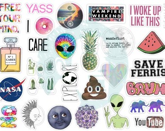 set 125 tumblr stickers kiss cut stickers set of stickers decals