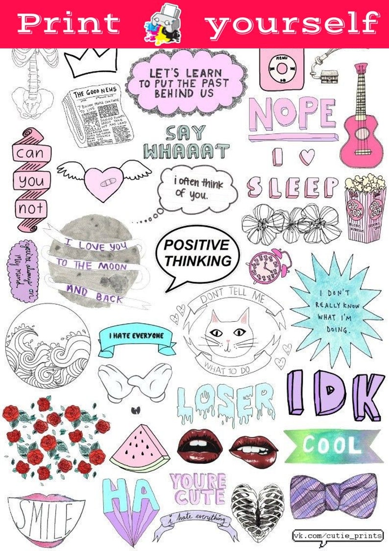 set 117 mockup printable tumblr stickers stickers set of etsy