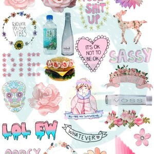 set 18 tumblr stickers stickers set of stickers decals etsy singapore