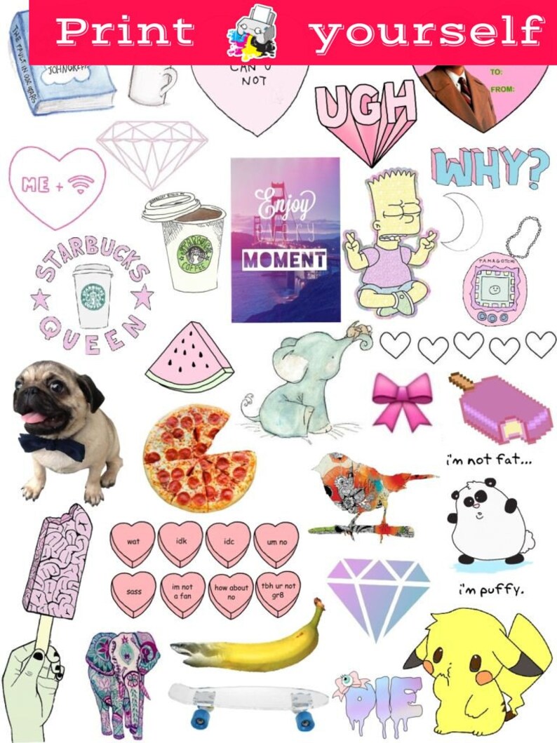 Mounted #5. Mockup printable Tumblr Stickers, Stickers, Preset of stickers. Decals. Instantaneous Obtain PDF and PNG Documents image regarding Tumblr Stickers Printable called Preset #5. Mockup printable Tumblr Stickers, Stickers, Preset of stickers. Decals. Quick Down load PDF and PNG Data files