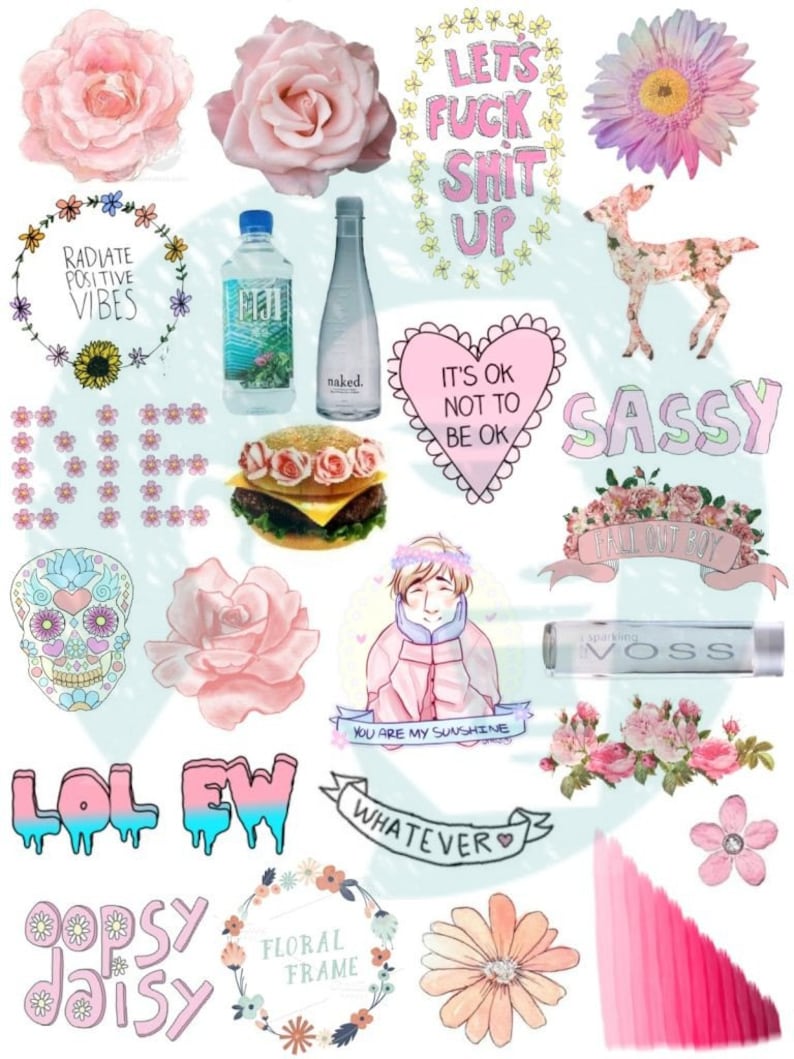 set 25 mockup printable tumblr stickers stickers set of
