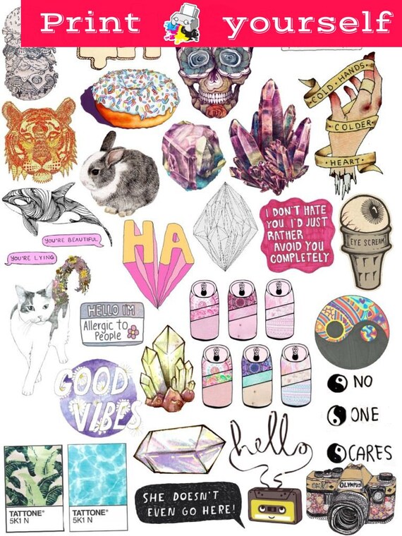 set 39 mockup printable tumblr stickers stickers set of etsy singapore