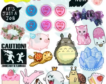 tumblr stickers sets sheets or mockup by beststickersclub on etsy