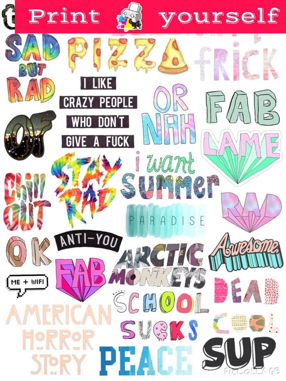 Set 23 Mockup Printable Tumblr Stickers Stickers Set Of Etsy