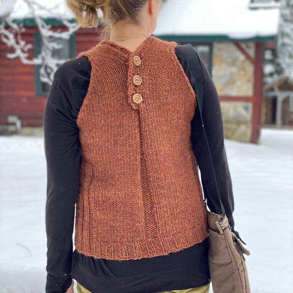 The Gathering Vest Chunky Knitting Pattern