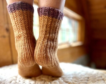 Magic Heel Socks RIBBED DK Easy Knitting Pattern to Make Adult Socks