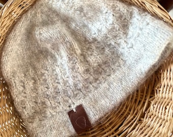 Broken Stones Hat Knitting Pattern - Sport Weight, Mohair Blend (PDF Pattern)