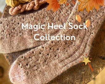 e-BOOK "Magic Heel Socks" Knitting Pattern COLLECTION 5 Patterns in ONE