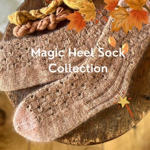 e-BOOK "Magic Heel Socks" Knitting Pattern COLLECTION 5 Patterns in ONE