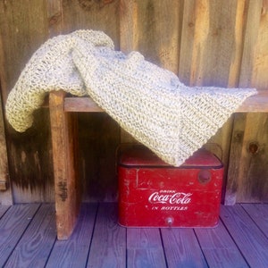 Chunky Knitting Pattern THE ROCHESTER Blanket cottage throw afghan