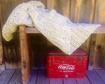 Chunky Knitting Pattern THE ROCHESTER Blanket cottage throw afghan