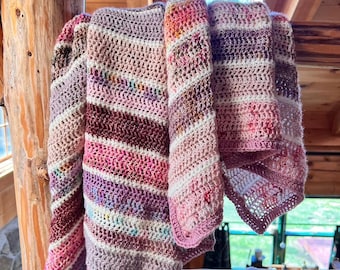 Double Crochet Scrappy Blanket Crochet Pattern PDF | Easy Scrap Yarn Blanket | Beginner Crochet Throw | Fingering Weight Stash Buster Afghan
