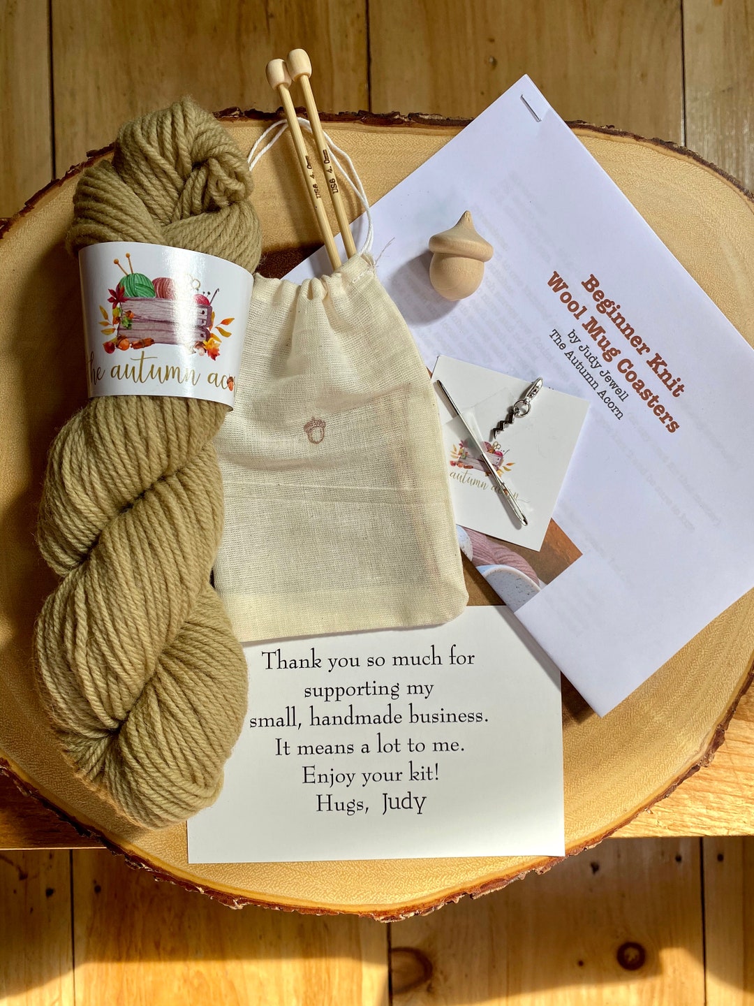 Learn How to Knit Kit for Children and Adults Knit Wool Coasters Etsy