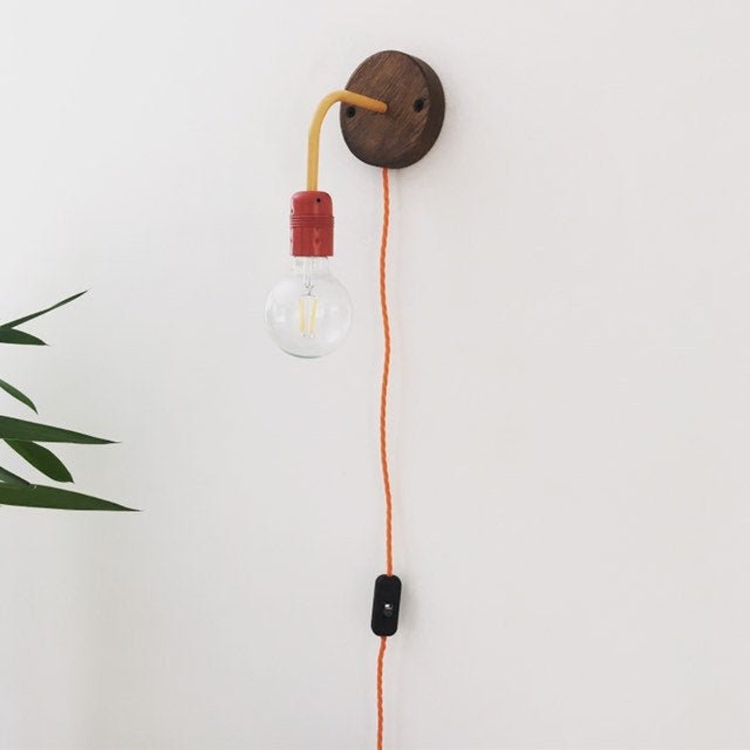 Wall Light With Switch Plug in Sconce Sconce Plug In Light Etsy UK