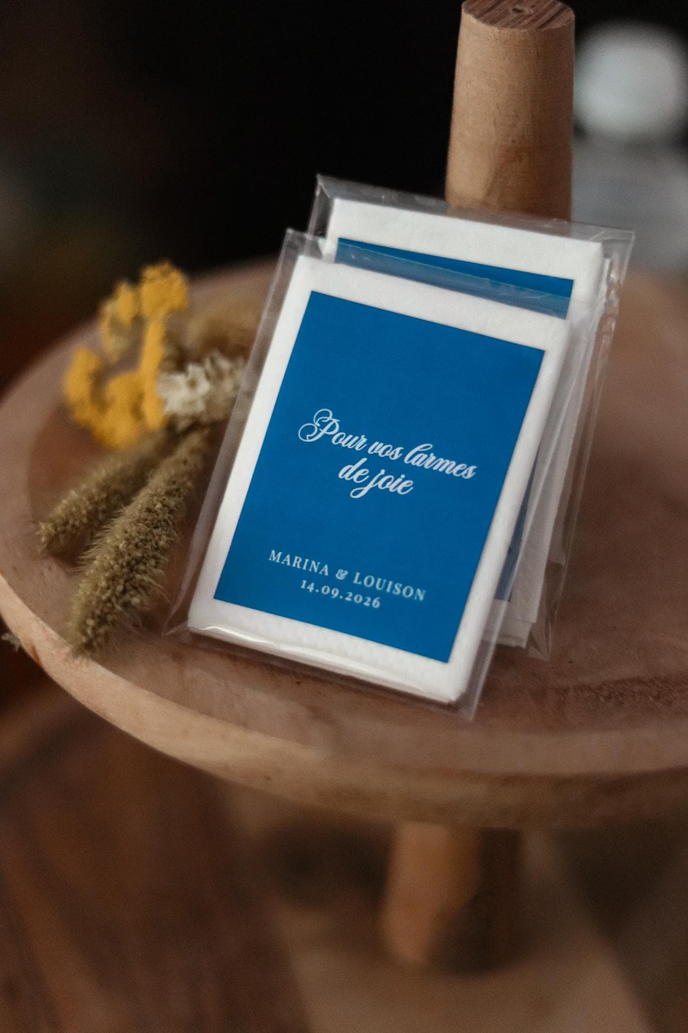 Mouchoirs Personnalisés Larmes de Joie pour Mariage