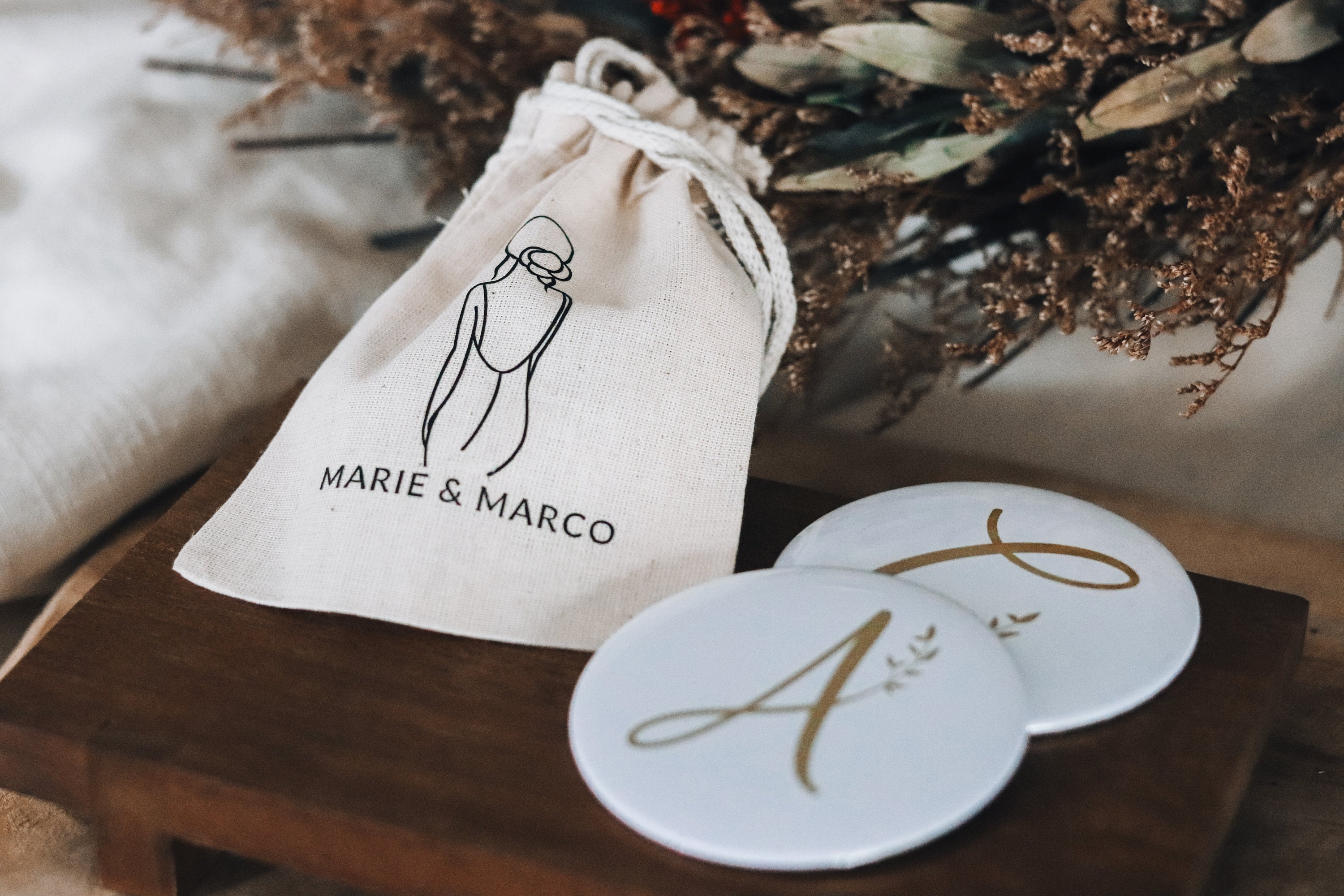 Miroir et pochette personnalisés pour vos invités