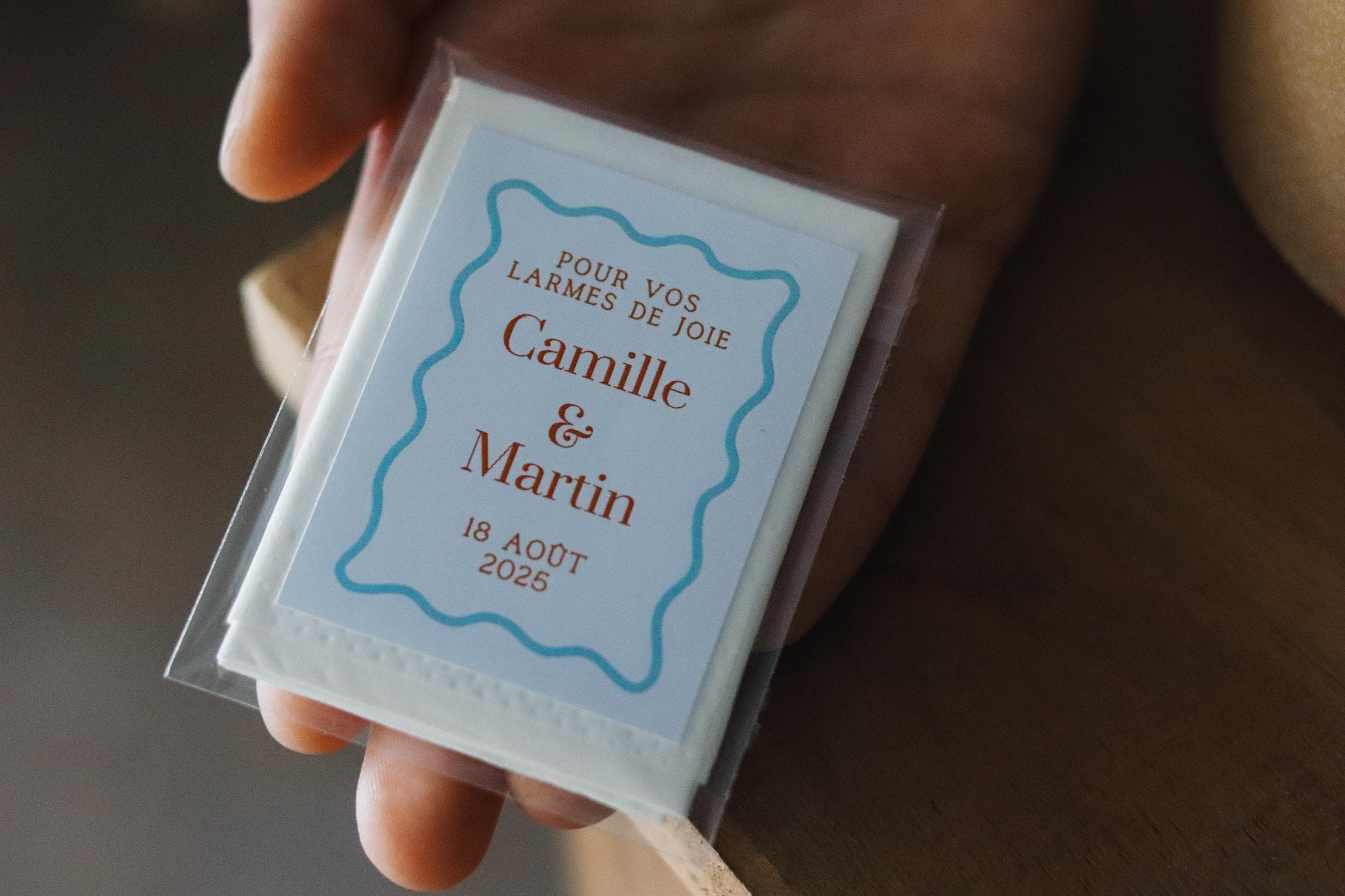 Mouchoirs Personnalisés Larmes de Joie pour votre Mariage