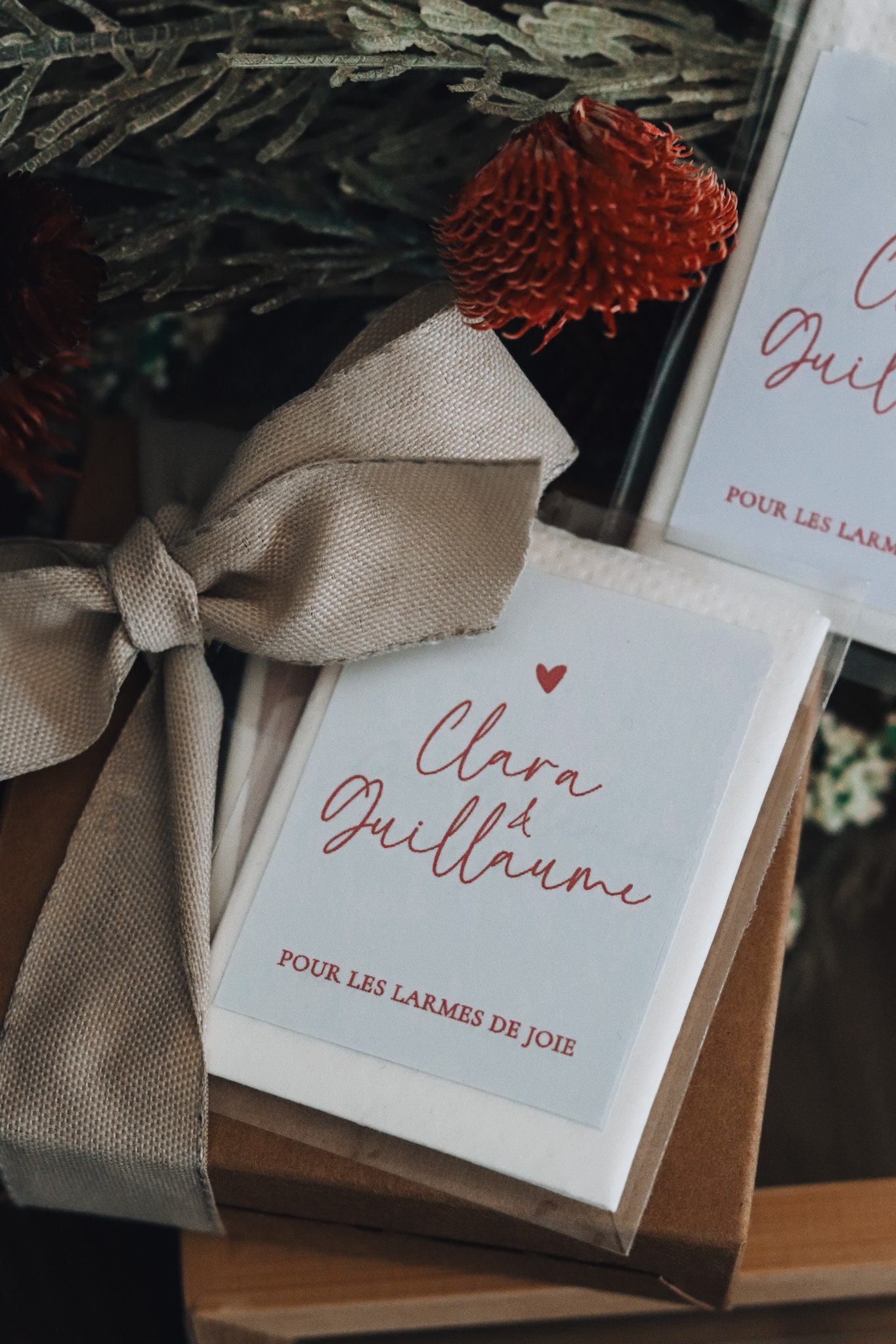 Mini mouchoirs personnalisés pour mariage “Larmes de Joie”