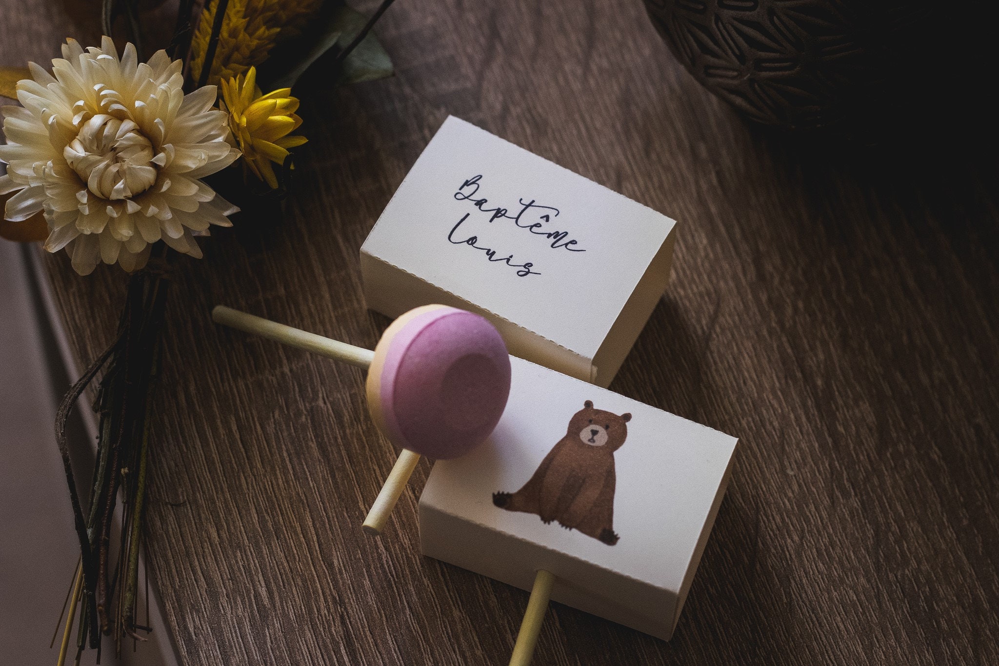 Sucettes personnalisées pour invités – Minimum 20 unités