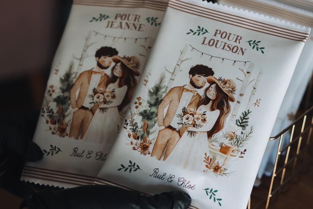 Pochettes surprises bonbons personnalisées pour mariage