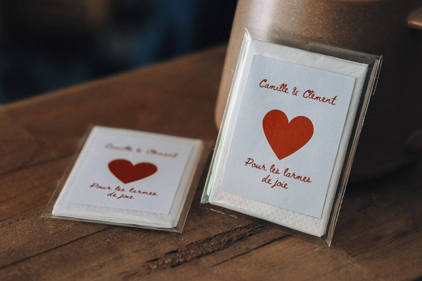 Mini-Mouchoirs Personnalisés Larmes de Joie pour Mariage