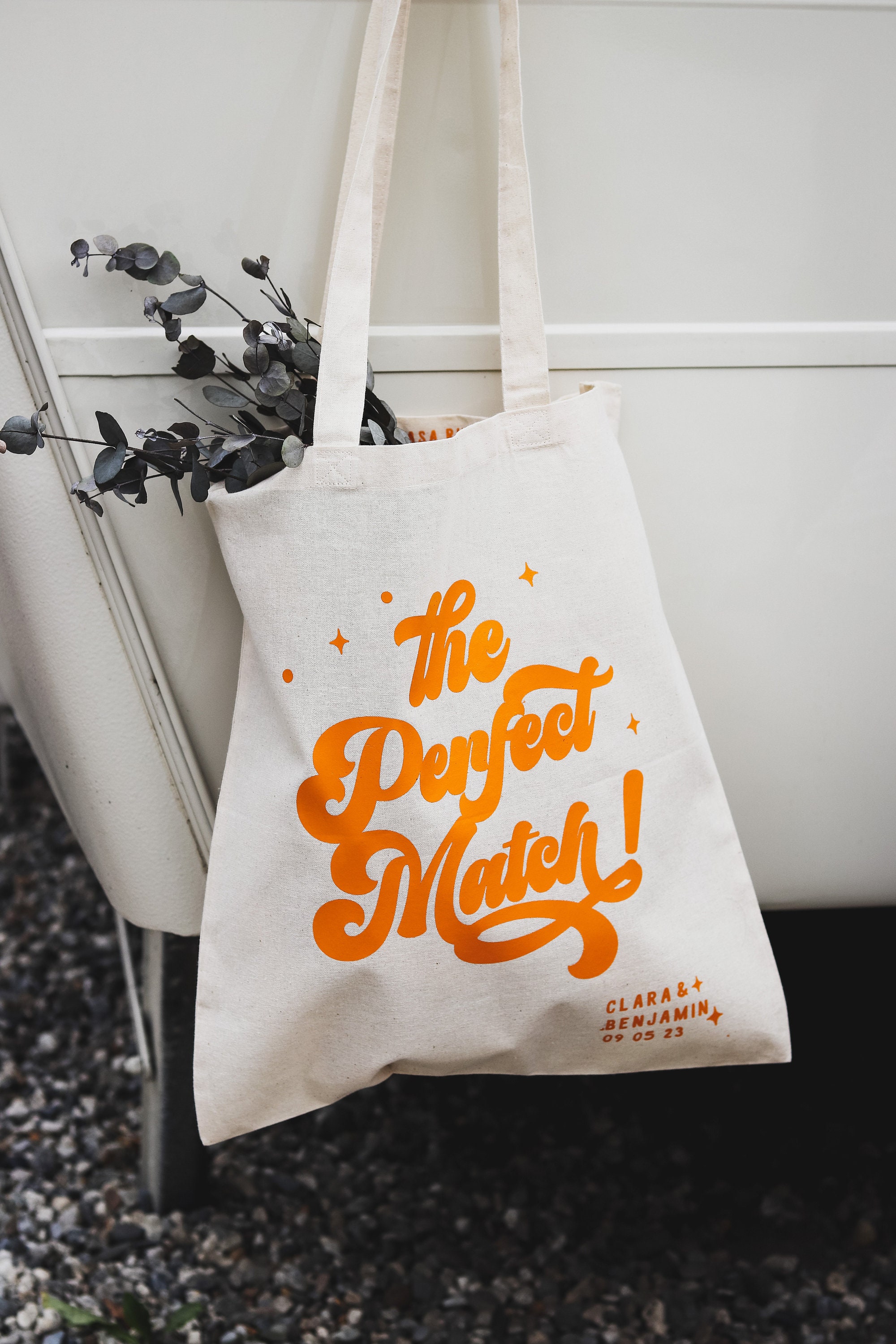 Tote bag personnalisé pour invités de mariage