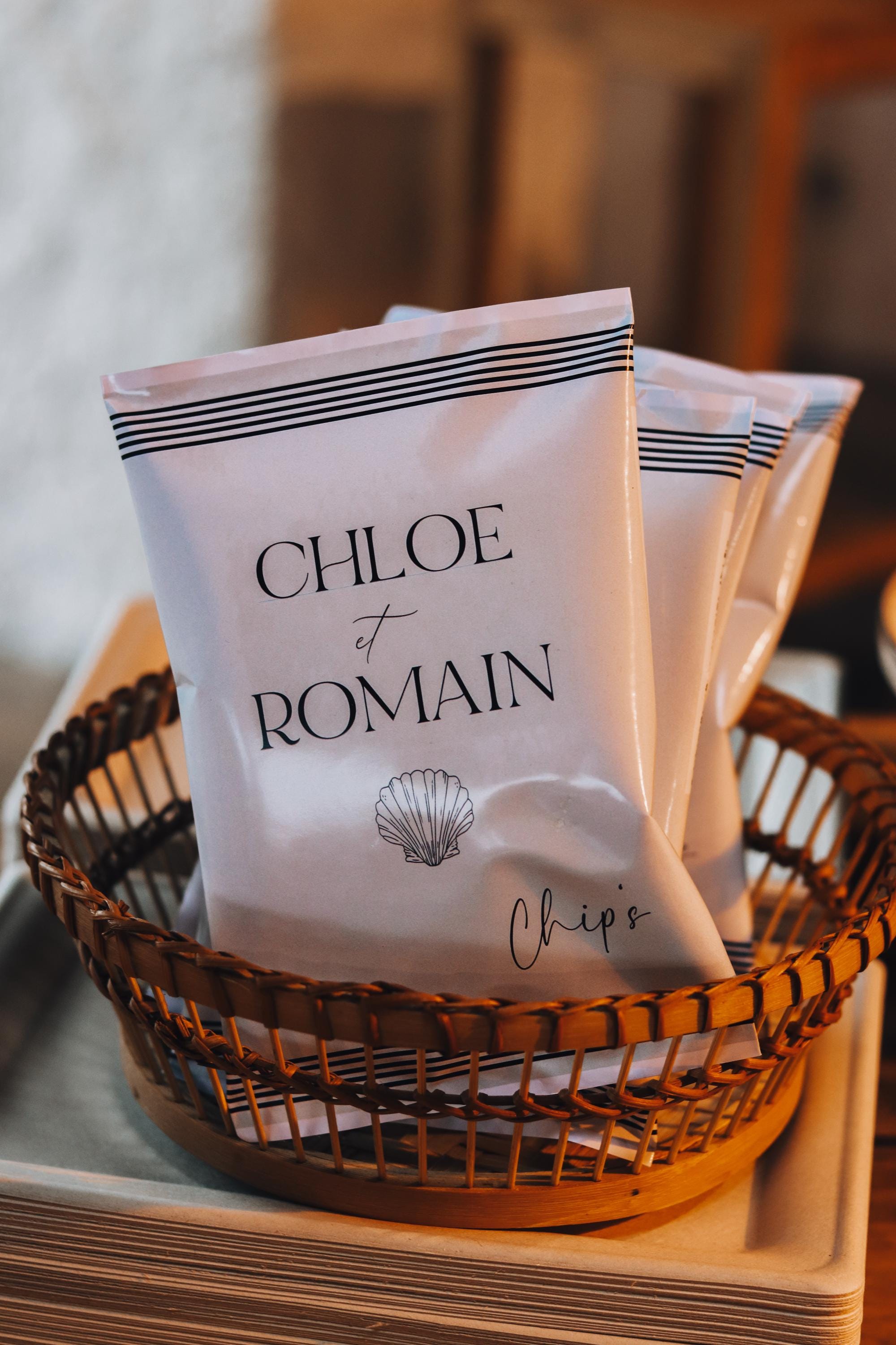 Chips personnalisées pour un mariage unique et gourmand