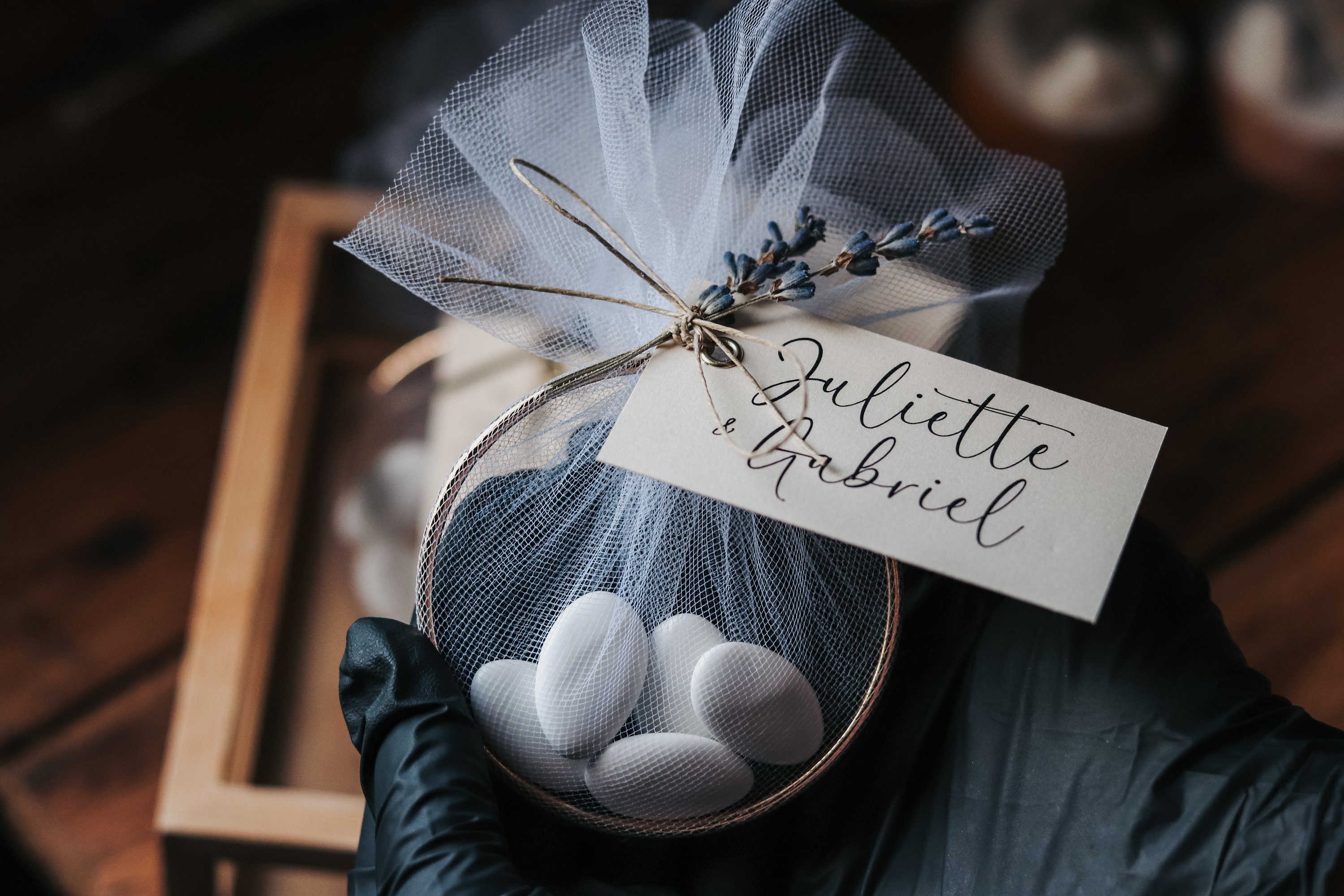 Dragées de Mariage Chocolat ou Amande avec Étiquette Personnalisée