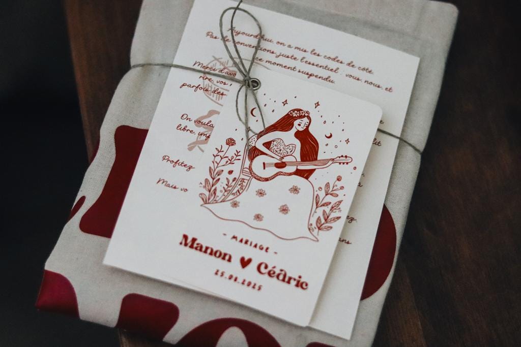 Tote bag personnalisé pour invités de mariage