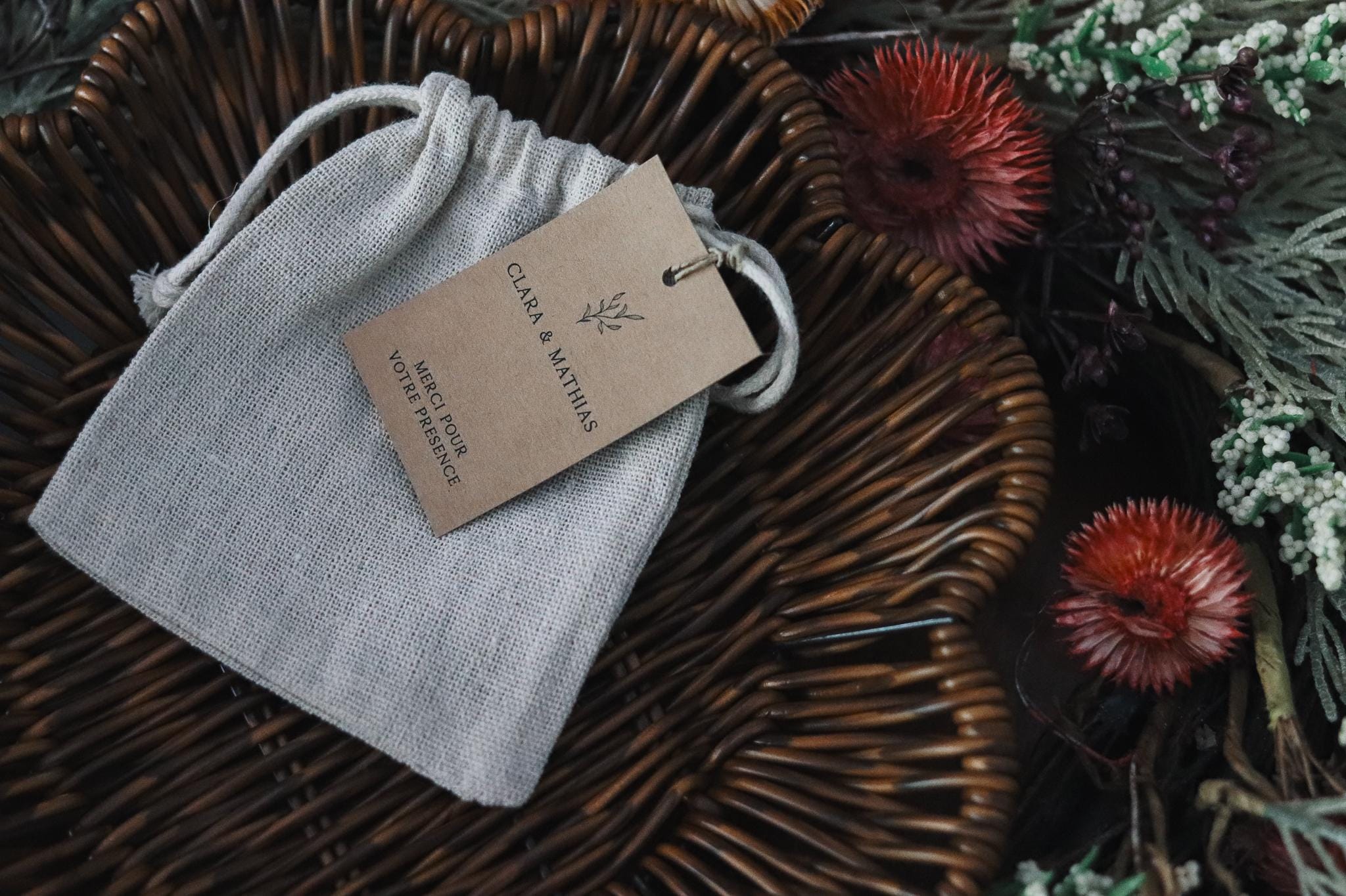 Pochette élégante personnalisée pour mariage et événements